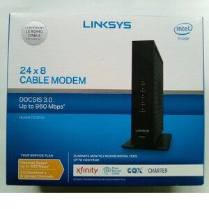 Linksys CM3024 Cable Modem (DOCSIS 3.0 up to 960 Mbps & Internet up to 300 Mbps)